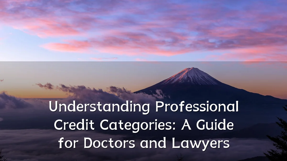 Understanding Professional Credit Categories: A Guide for Doctors and Lawyers
