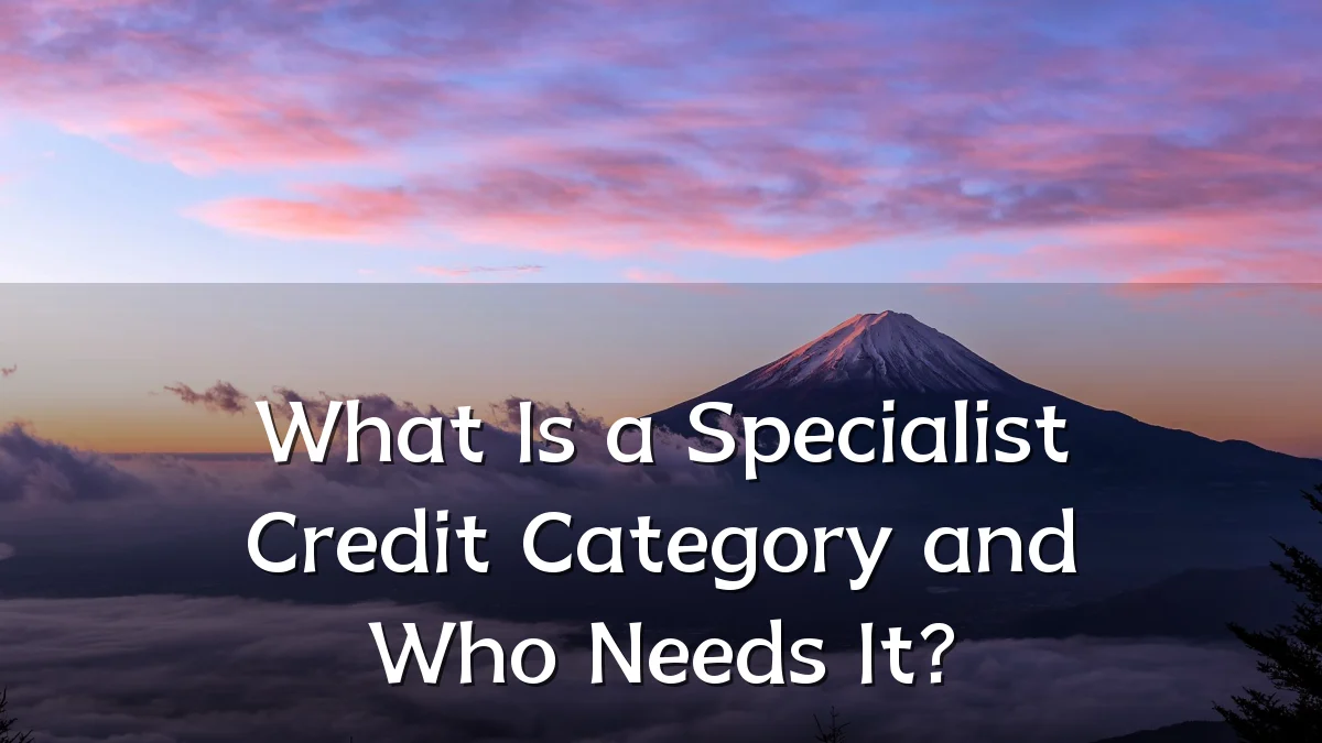 What Is a Specialist Credit Category and Who Needs It?